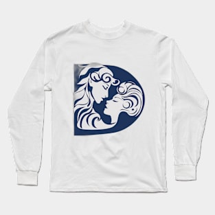 Classic Yin Yang Couple Silhouette Design No. 642 Long Sleeve T-Shirt